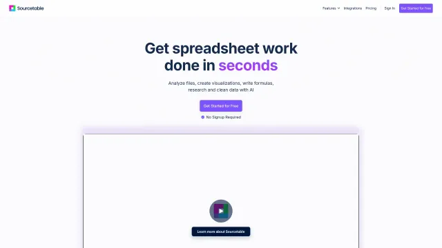 Sourcetable